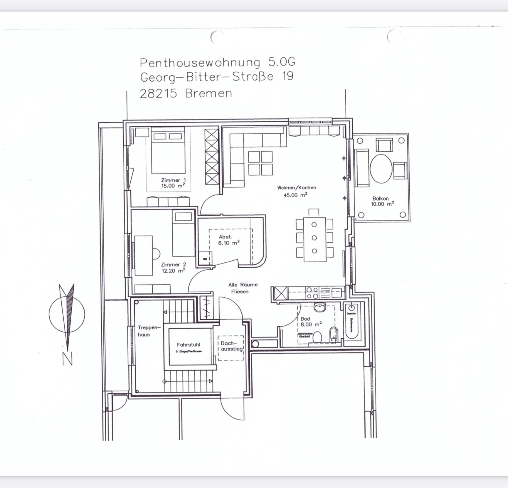 Penthouse zum Kauf provisionsfrei 380.000 € 3 Zimmer 84 m²<br/>Wohnfläche 5.<br/>Geschoss Peterswerder Bremen 28205