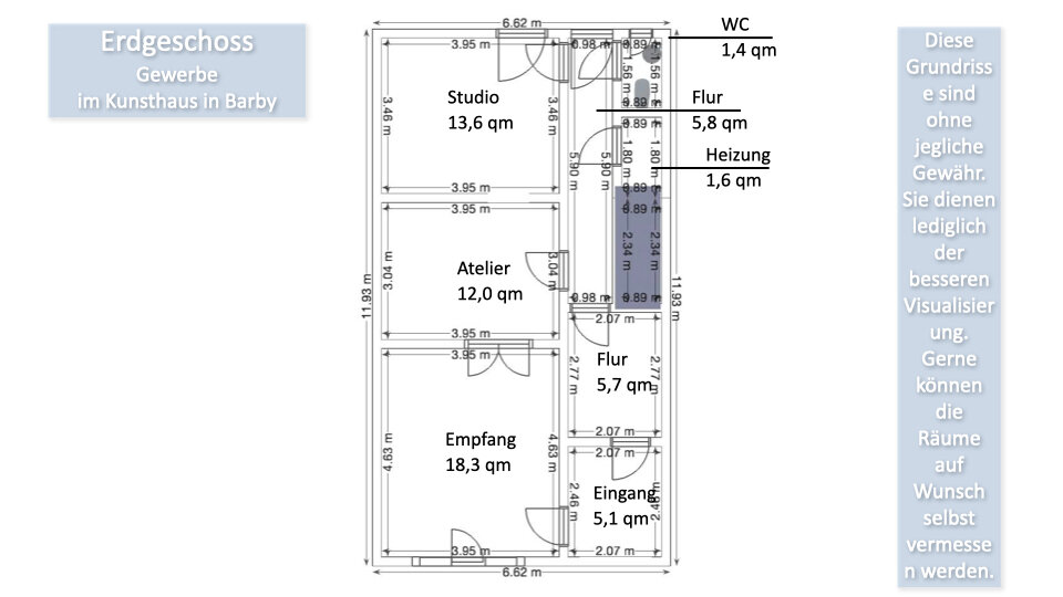 Ausstellungsfläche zum Kauf 75.000 € 5 Zimmer 44,8 m²<br/>Verkaufsfläche Barby Barby (Elbe) 39249