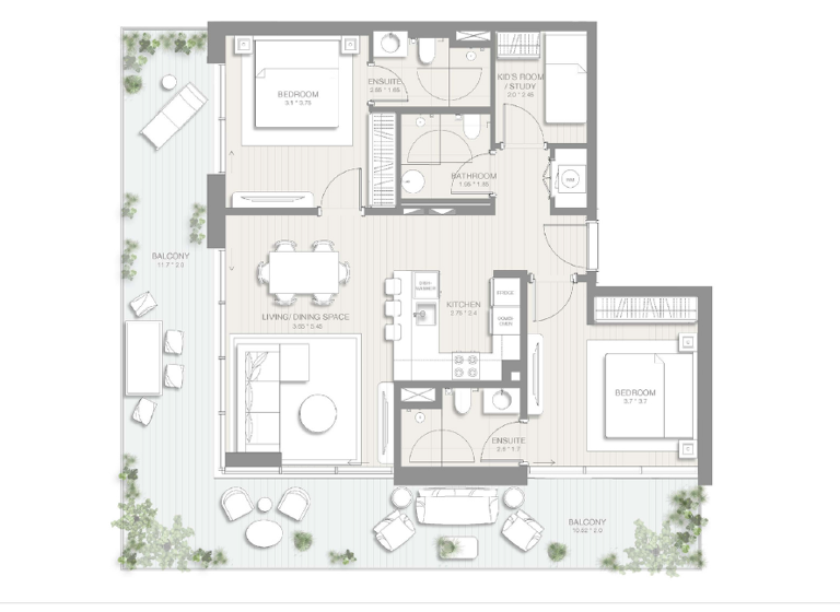 Wohnung zum Kauf 409.921 € 3 Zimmer 133 m² Dubai