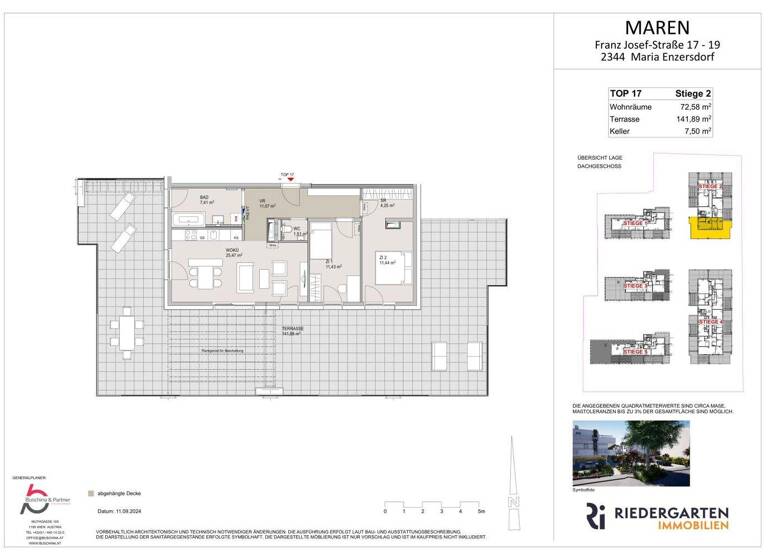Wohnung zum Kauf - Erstbezug 660.000 € 3 Zimmer 72,6 m² 2. Geschoss Franz Josef-Straße 17-19 Maria Enzersdorf 2344