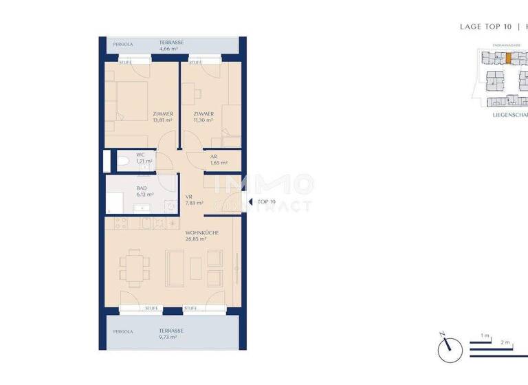 Wohnung zum Kauf - Erstbezug provisionsfrei 415.000 € 3 Zimmer 69,3 m² 1. Geschoss Wien 1230