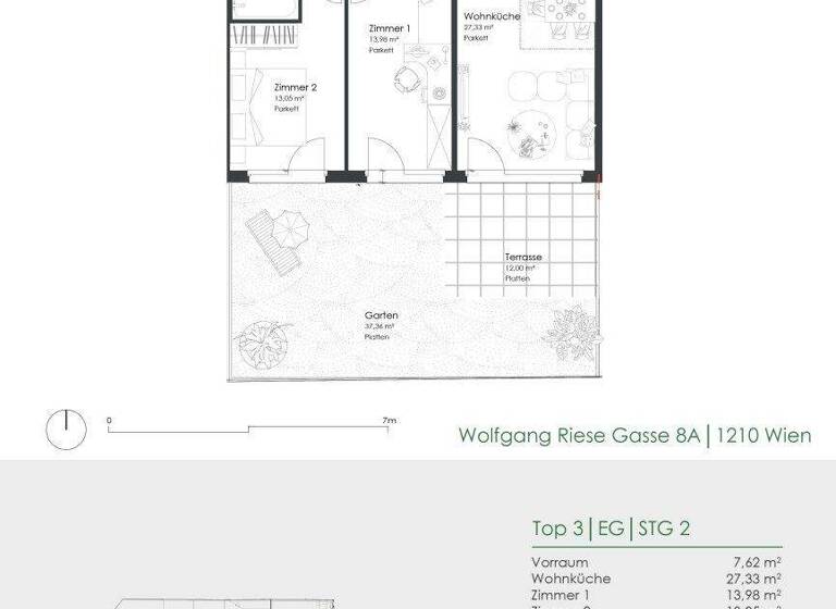 Wohnung zum Kauf - Erstbezug provisionsfrei 449.000 € 3 Zimmer 69 m² EG Wolfgang-Riese-Gasse 8A Wien 1210