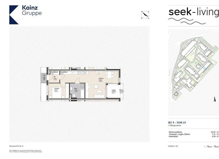 Wohnung zum Kauf - Erstbezug 269.000 € 2 Zimmer 58 m² Seekirchen am Wallersee 5201