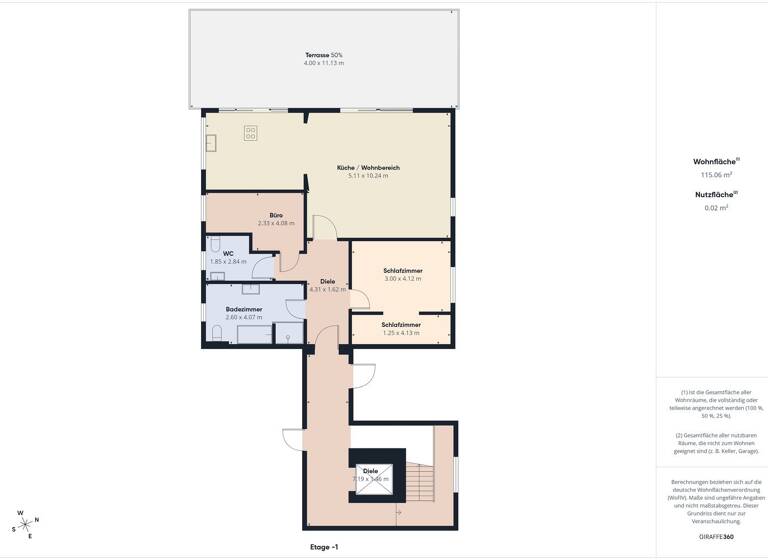 Wohnung zum Kauf 415.000 € 2,5 Zimmer 104 m² 1. Geschoss Kenn 54344