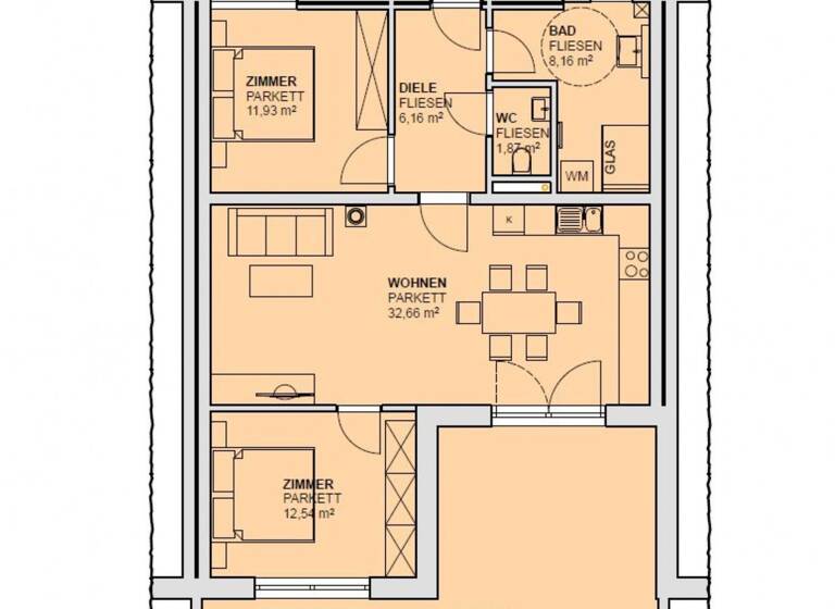 Terrassenwohnung zur Miete 1.197 € 3 Zimmer 73 m² 3. Geschoss Franking 5131