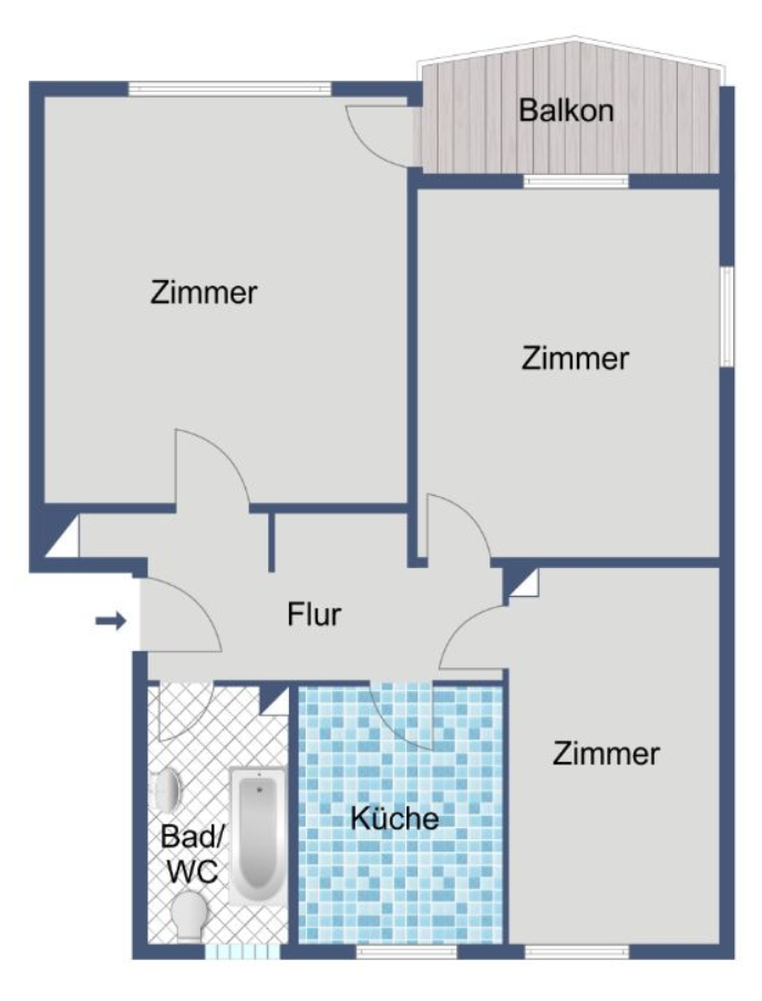 Wohnung zur Miete 486 € 3 Zimmer 65,7 m²<br/>Wohnfläche 2.<br/>Geschoss Michael-Schnabrich-Straße 13 Mattenberg Kassel 34132