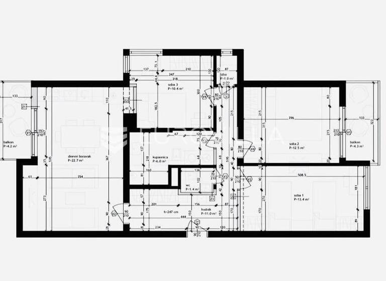 Wohnung zum Kauf 395.000 € 3 Zimmer 81 m² 1. Geschoss Srednjaci Knezija - Srednjaci
