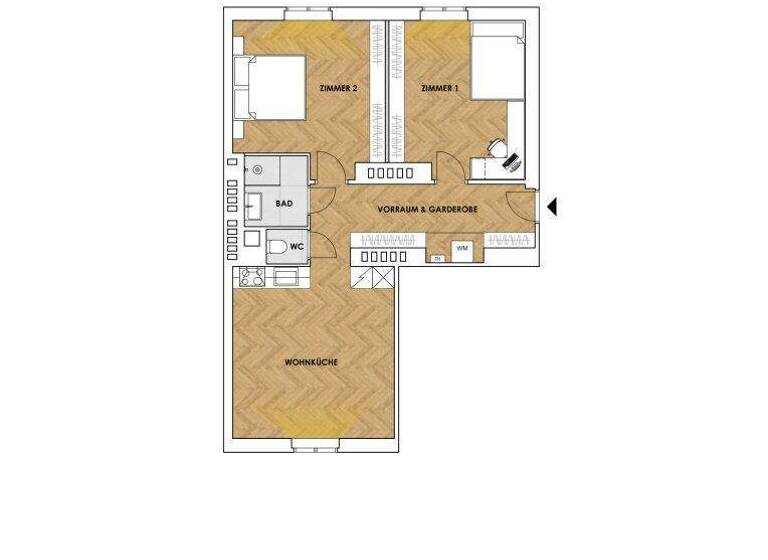 Wohnung zum Kauf - Erstbezug 349.000 € 3 Zimmer 68,8 m² 4. Geschoss Schellhammergasse Wien,Hernals 1170