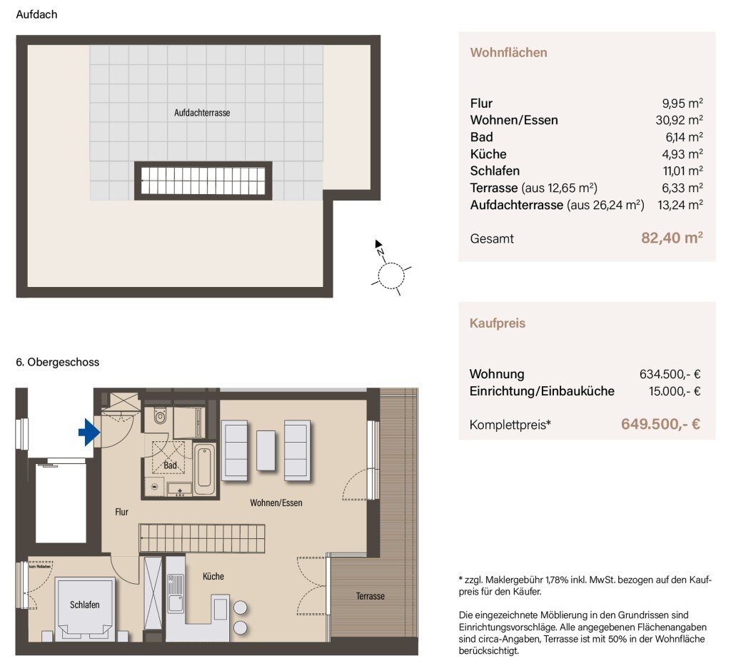 Wohnung zum Kauf 649.500 € 2 Zimmer 82,4 m²<br/>Wohnfläche 6.<br/>Geschoss Gürtelstr. 18 Friedrichshain Berlin 10247