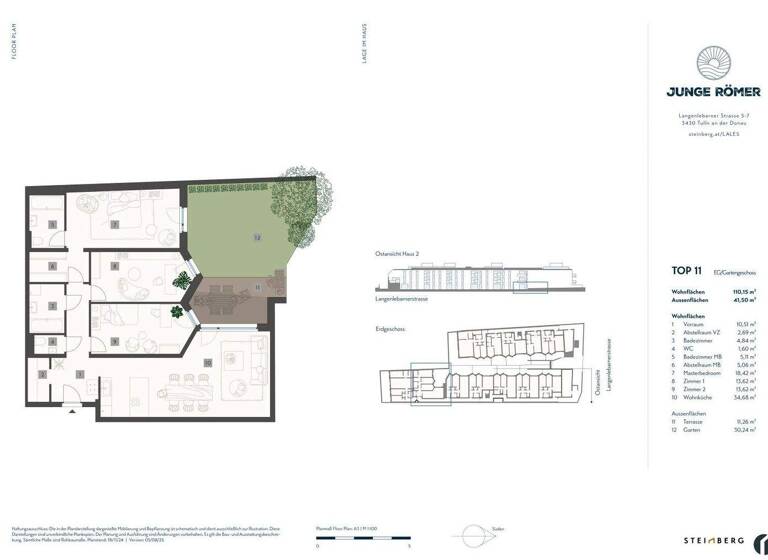 Wohnung zum Kauf 622.000 € 4 Zimmer 110,2 m² EG frei ab 01.05.2027 Tulln an der Donau 3430