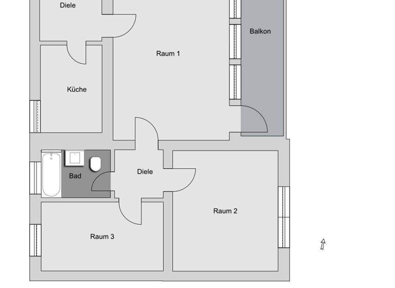 Wohnung zur Miete 838 € 3 Zimmer 79,8 m² 2. Geschoss frei ab 16.03.2026 Friedrich-Bauer-Str. 1 Erlangen-Süd Erlangen 91058