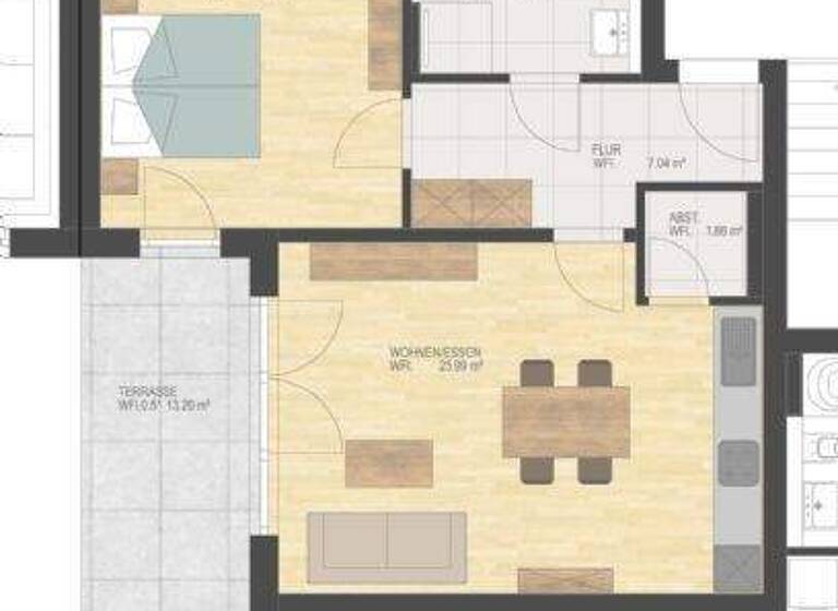 Wohnung zum Kauf provisionsfrei 313.900 € 2 Zimmer 64,6 m² EG Waldkraiburg 84478