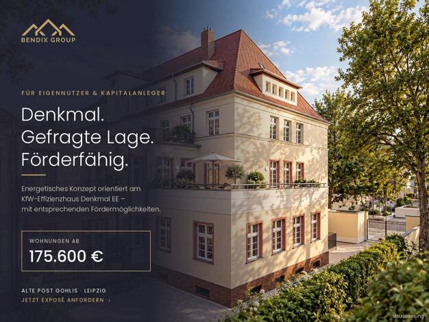Wohnung zum Kauf - Neubau provisionsfrei 277.800 € 1 Zimmer 40,9 m² EG Gohlis-Süd Leipzig 04155
