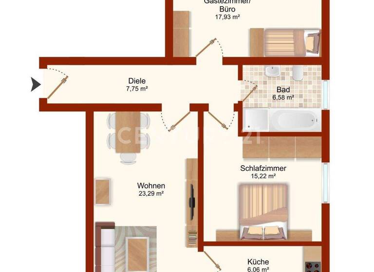 Wohnung zum Kauf 239.000 € 3 Zimmer 87 m² EG Birkenheide 67134