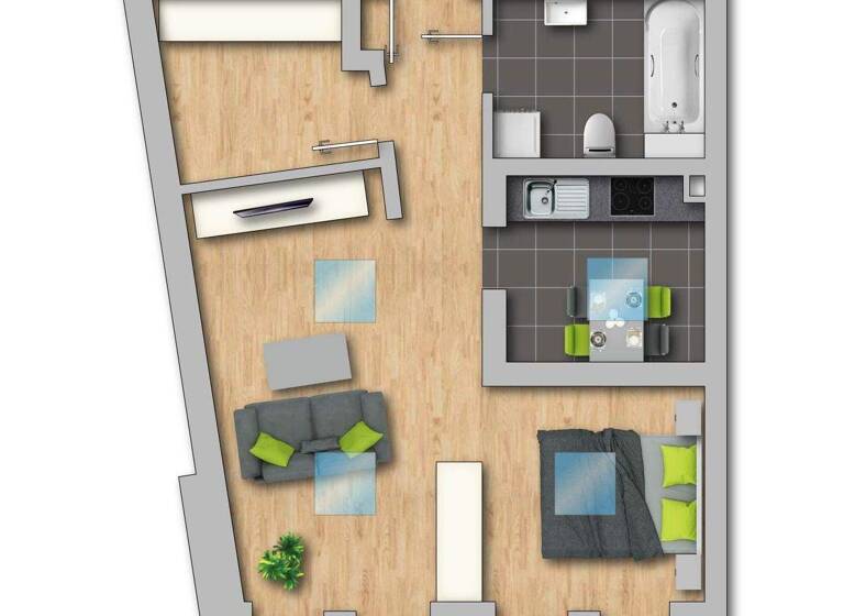Studio zur Miete 459 € 1 Zimmer 54 m² 3. Geschoss frei ab sofort Nachtweide 42a Neue Neustadt Magdeburg 39104