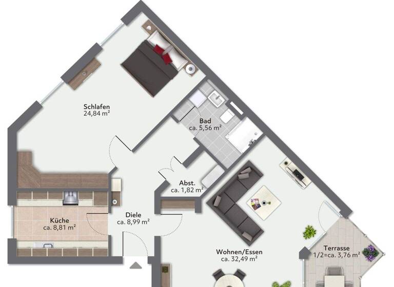 Wohnung zum Kauf 299.000 € 2 Zimmer 83 m² 1. Geschoss Altötting 84503