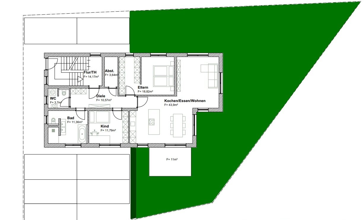 Terrassenwohnung zum Kauf 435.264 € 3 Zimmer 109,3 m²<br/>Wohnfläche EG<br/>Geschoss Bogener Str. Parkstetten Parkstetten 94365