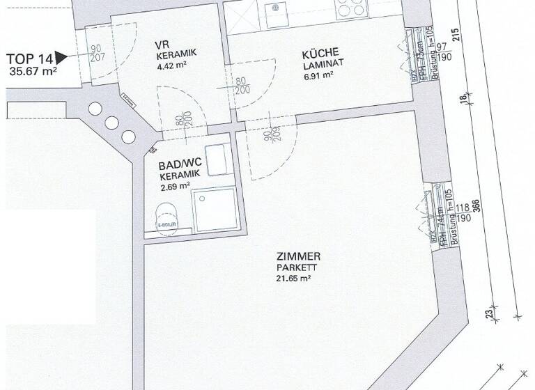 Wohnung zum Kauf 139.000 € 1,5 Zimmer 35,7 m² Grüne Gasse Lend Graz 8020