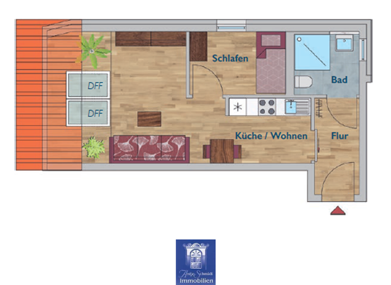 Wohnung zur Miete 530 € 2 Zimmer 39,4 m² Arnsdorf 01477