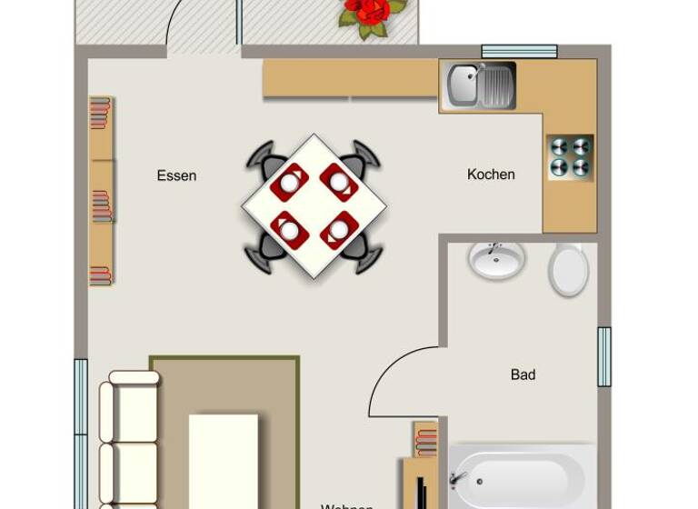Wohnung zur Miete nur mit Wohnberechtigungsschein 268 € 1,5 Zimmer 45,4 m²<br/>Wohnfläche EG<br/>Geschoss Dr.-C.-Otto-Straße 174A Dahlhausen Bochum 44879