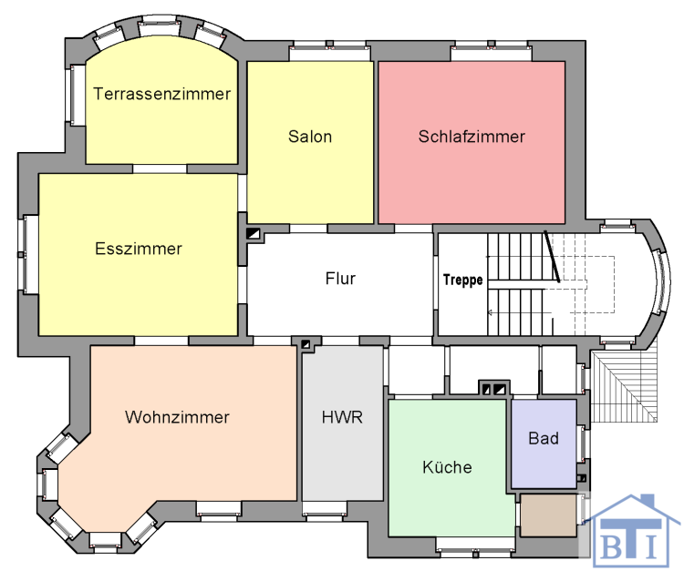 Büro-/Praxisfläche zur Miete provisionsfrei 1.096 € 5 Zimmer 156,5 m²<br/>Bürofläche Zittau Zittau 02763