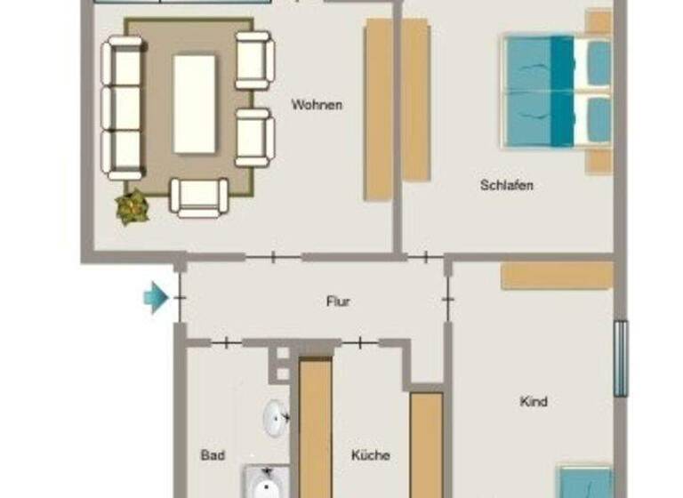Wohnung zur Miete 457 € 3,5 Zimmer 62,5 m² 1. Geschoss frei ab 01.05.2026 Baudenstraße 2 Eick Moers 47445