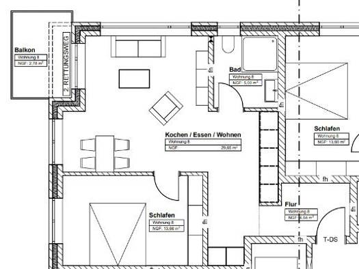 Wohnung zur Miete 820 € 2 Zimmer 55,7 m² 1. Geschoss Bocholt 46397
