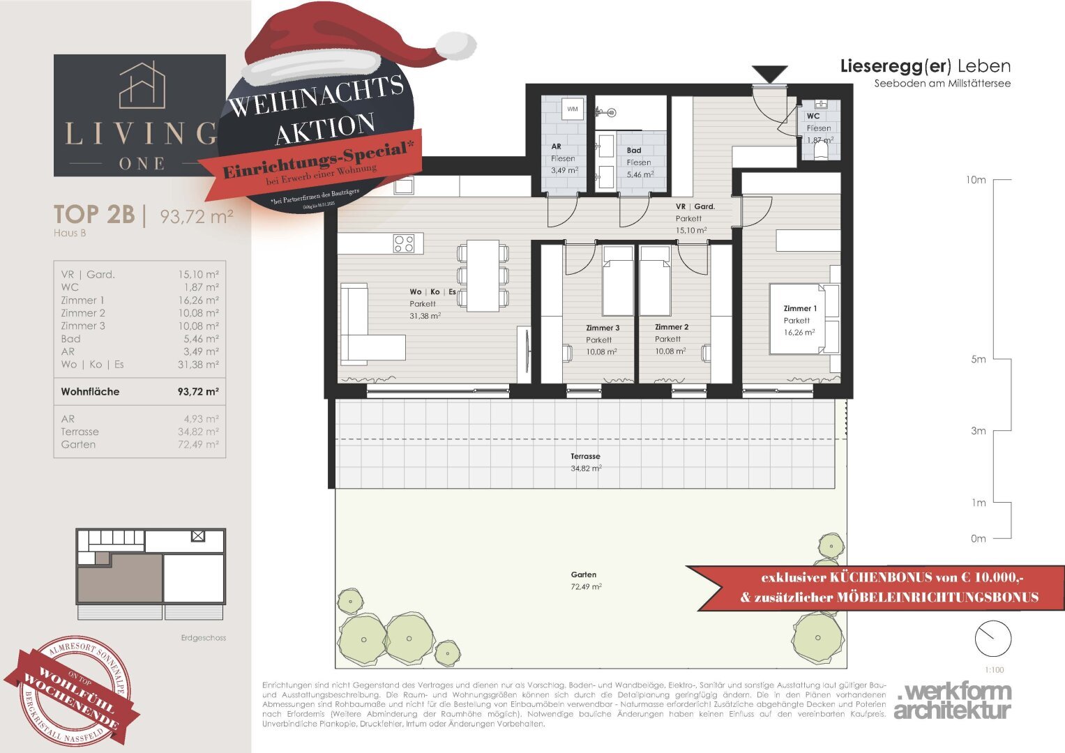 Wohnung zum Kauf 449.700 € 4 Zimmer 93,7 m²<br/>Wohnfläche Seeboden am Millstätter See 9871