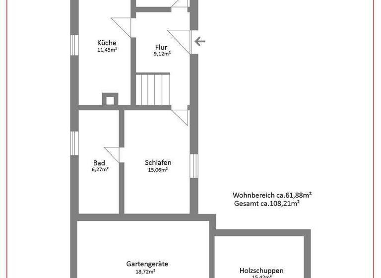 Haus zum Kauf 120.000 € 2 Zimmer 62 m² 760 m² Grundstück Wetzhausen Stadtlauringen 97488