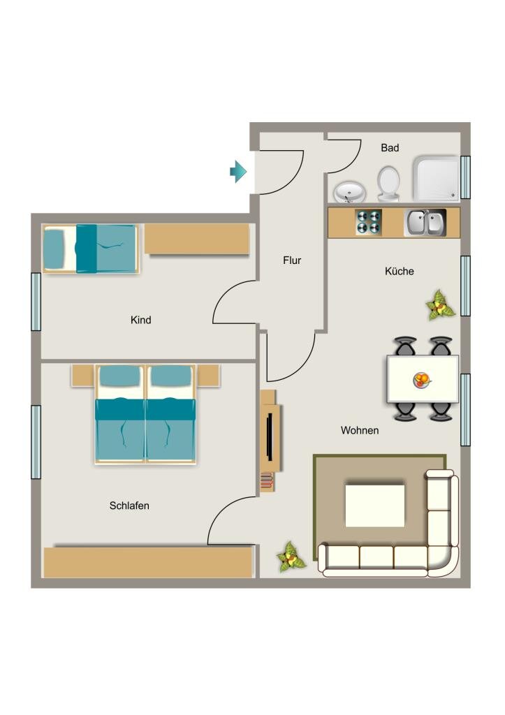 Wohnung zur Miete 527 € 3,5 Zimmer 57,2 m²<br/>Wohnfläche EG<br/>Geschoss Franz-Lenze-Straße 93 Vierlinden Duisburg 47178