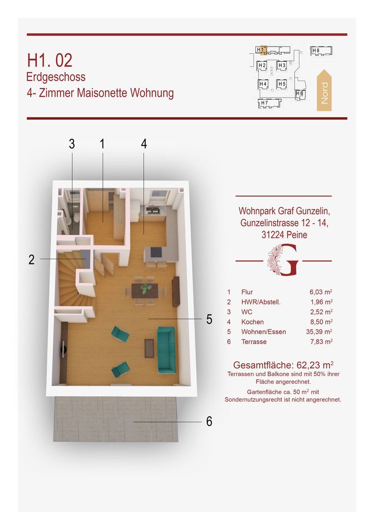 Wohnung zur Miete 700 € 4 Zimmer 117 m²<br/>Wohnfläche ab sofort<br/>Verfügbarkeit Gunzelinstraße Gunzelinfeld Peine 31224