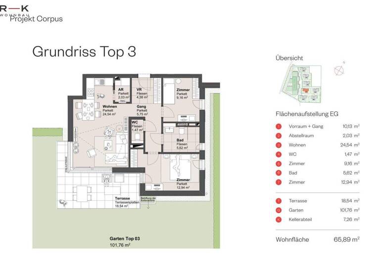 Wohnung zum Kauf - Erstbezug 486.484 € 3 Zimmer 65,9 m² EG Hauptstraße Grödig 5082