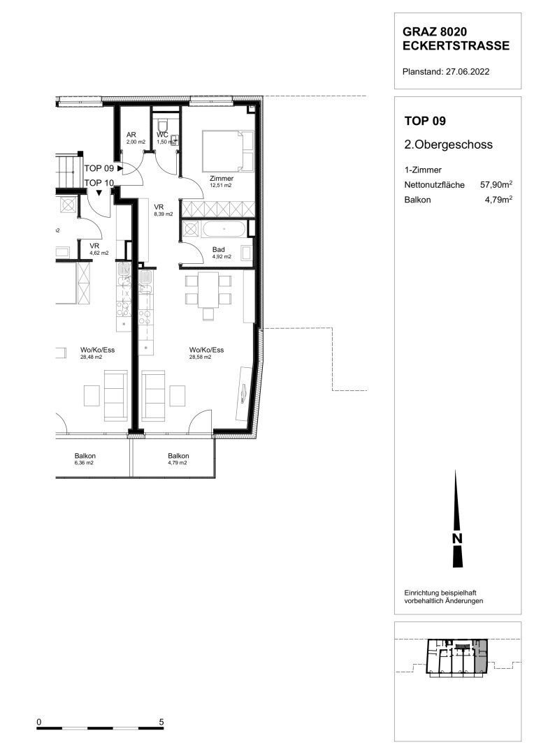 Wohnung zur Miete 570 € 2 Zimmer 58,4 m²<br/>Wohnfläche Eggenberg Graz 8020