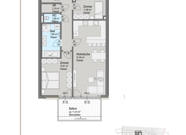 Wohnung zum Kauf 426.400 € 3 Zimmer 83,6 m² Kaltenleutgeben 2391