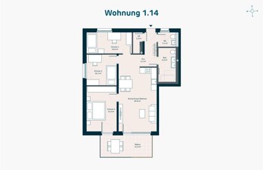 Wohnung zum Kauf provisionsfrei 462.000 € 4 Zimmer 88,7 m² 2. Geschoss Bachwiesen Zirndorf Zirndorf 90513