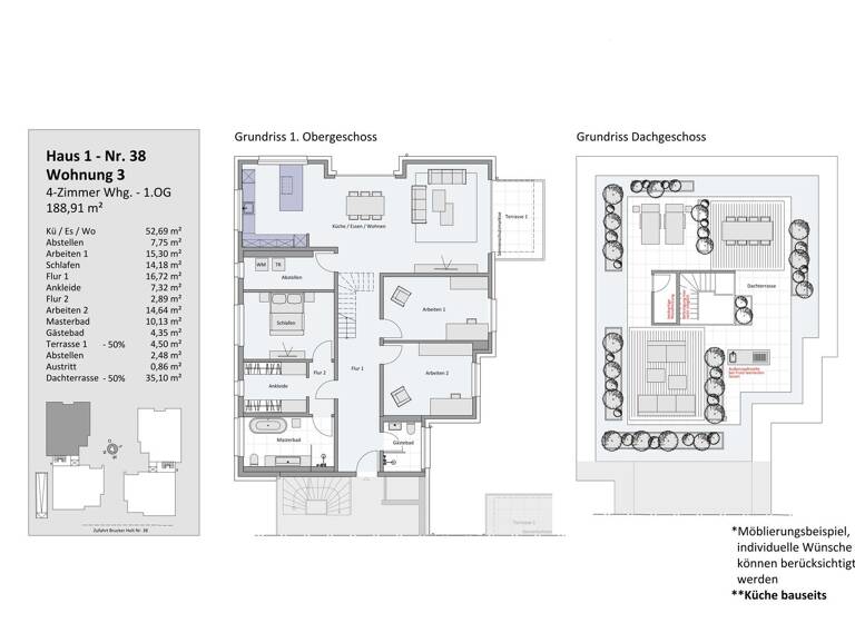 Maisonette zur Miete - Erstbezug 3.590 € 4 Zimmer 188,9 m² frei ab 01.06.2026 Bredeney Essen / Bredeney 45133
