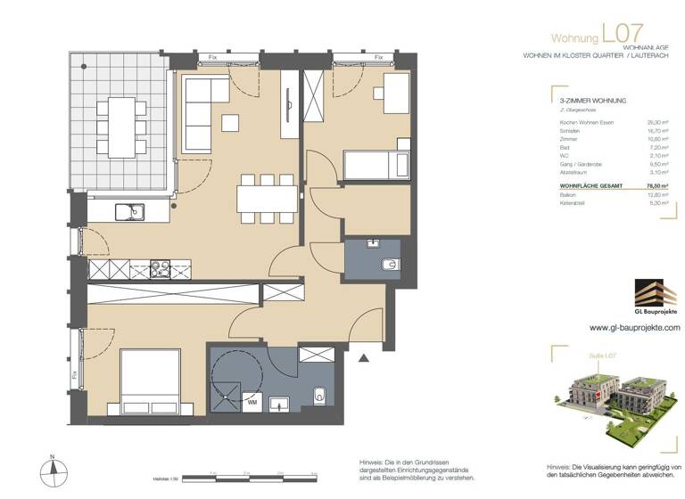 Wohnung zum Kauf - Erstbezug 580.000 € 3 Zimmer 78,4 m² Klosterstraße Lauterach 6923