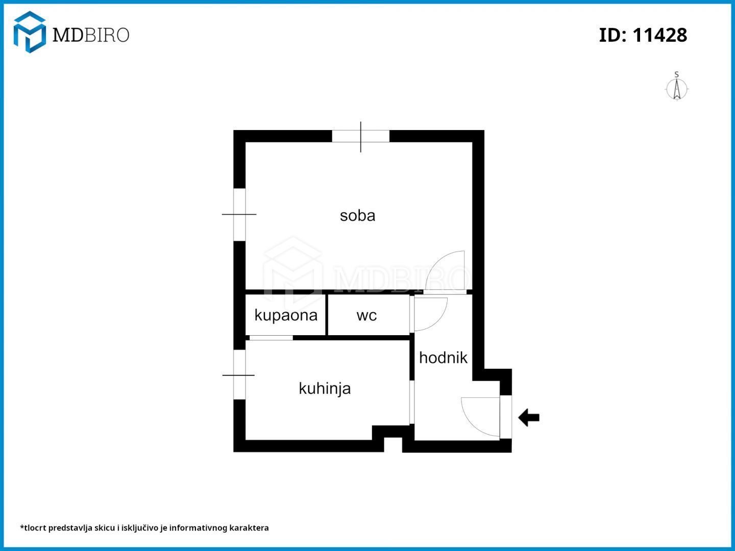 Wohnung zum Kauf 125.000 € 1 Zimmer 33 m²<br/>Wohnfläche 2.<br/>Geschoss Rijeka