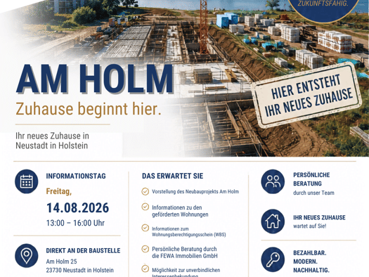 Wohnung zur Miete - Erstbezug 6,65 € 1 Zimmer frei ab 01.02.2027 Neustadt Neustadt in Holstein 23730