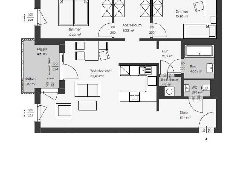 Wohnung zum Kauf - Erstbezug 258.000 € 3 Zimmer 82,6 m² 1. Geschoss Felix Iribauer-Straße Ober-Grafendorf 3200