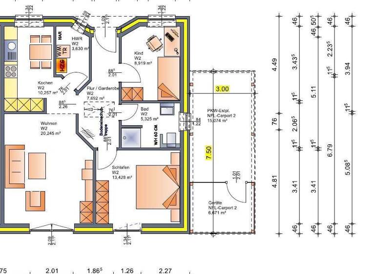 Doppelhaushälfte zum Kauf provisionsfrei 222.000 € 3 Zimmer 69,6 m² 420 m² Grundstück Walchum 26907