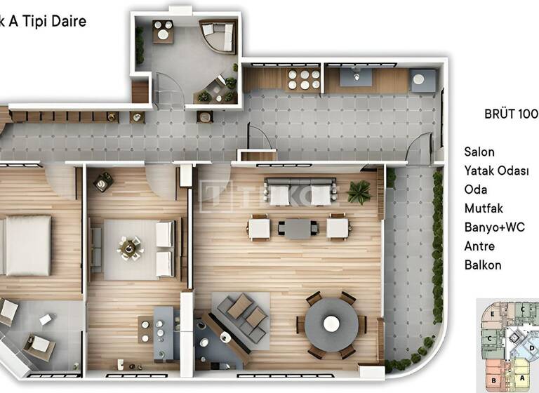 Wohnung zum Kauf 103.000 € 3 Zimmer 99 m² 1. Geschoss Yalova 77330