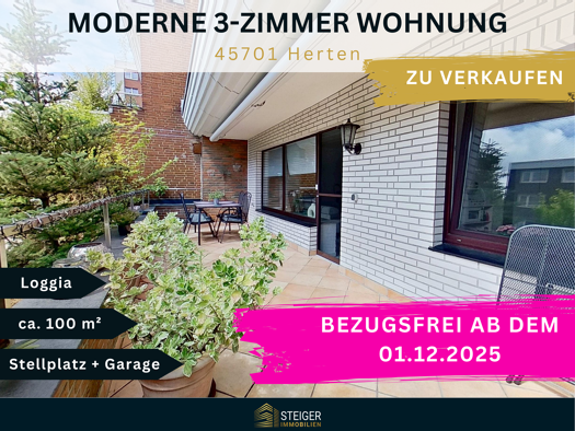 Wohnung zum Kauf 229.000 € 3 Zimmer 99,1 m² 1. Geschoss frei ab 01.12.2025 Westerholt Herten 45701