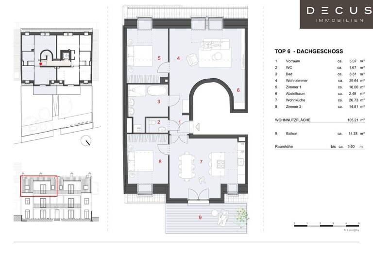 Wohnung zur Miete 2.315 € 3 Zimmer 105,2 m² Wien 1130