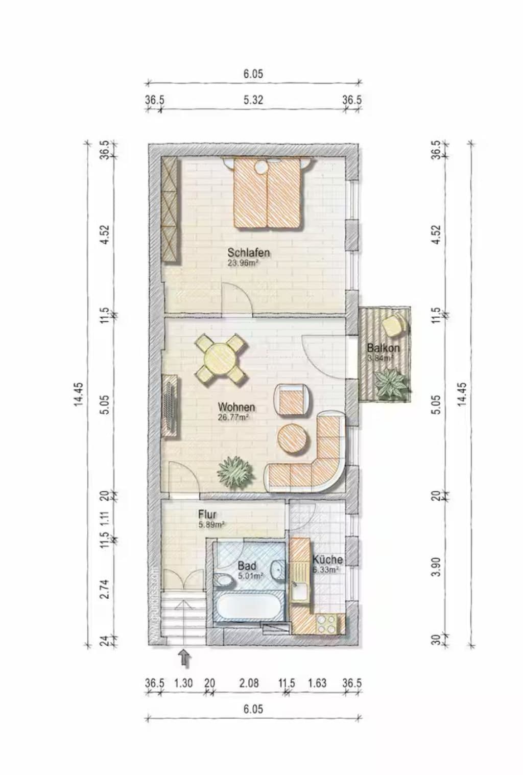 Wohnung zur Miete Wohnen auf Zeit 2.249 € 3 Zimmer 70 m²<br/>Wohnfläche 04.01.2025<br/>Verfügbarkeit Lennestraße Brandenburger Vorstadt Potsdam 14469