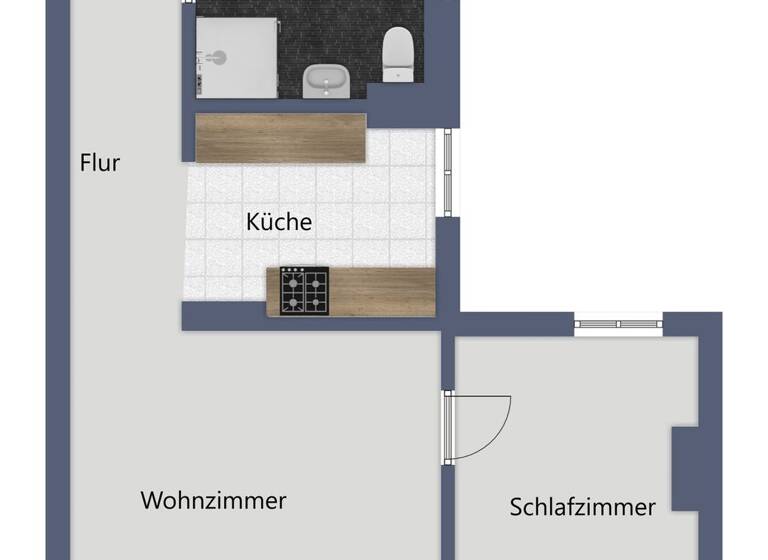 Wohnung zur Miete 300 € 2 Zimmer 43,9 m² 2. Geschoss frei ab sofort Markt 9 Bitterfeld 06749