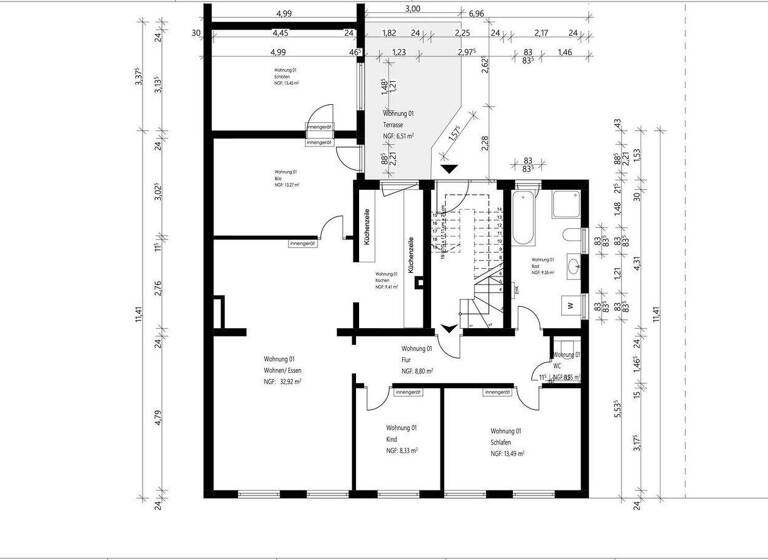 Wohnung zur Miete 1.750 € 5 Zimmer 116,8 m² EG Namedy Andernach 56626