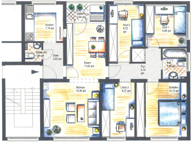 Wohnung zum Kauf 158.000 € 6 Zimmer 90,1 m² 2. Geschoss Süd - West Lippstadt 59557