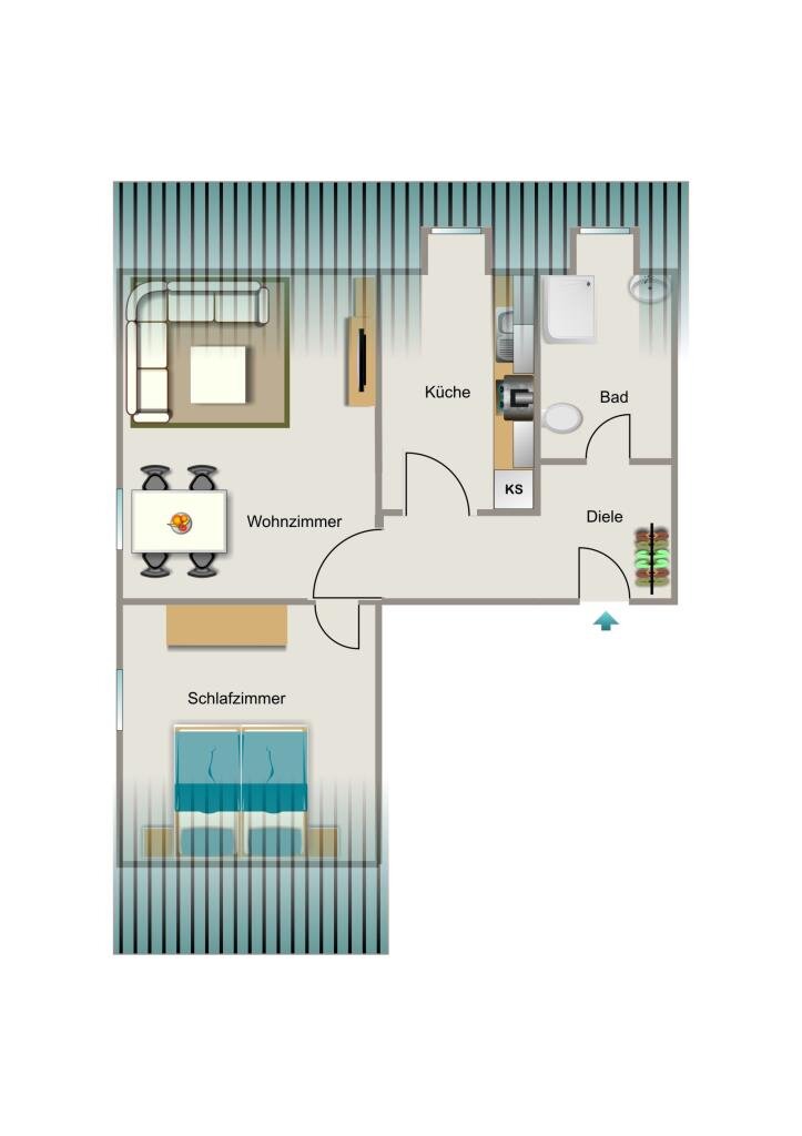 Wohnung zur Miete 386 € 2,5 Zimmer 38,8 m²<br/>Wohnfläche 2.<br/>Geschoss An der Hasenhegge 6 Batenbrock - Süd Bottrop 46238