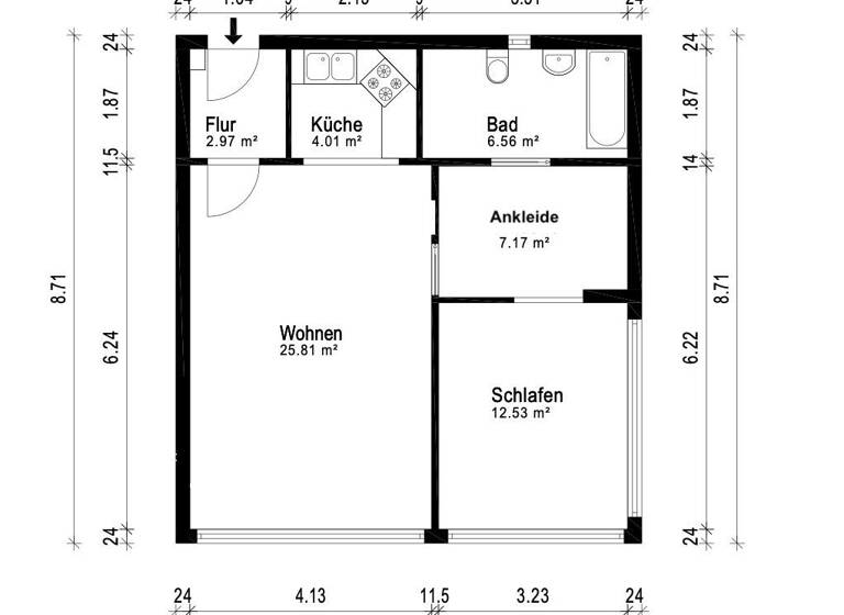 Wohnung zum Kauf 385.000 € 2 Zimmer 57,5 m²<br/>Wohnfläche 2.<br/>Geschoss Hansaviertel Berlin 10557